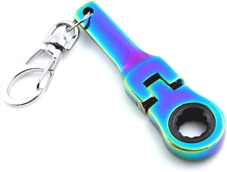 Miniatura 3 de Llavero de llave de trinquete de 0.394 pulgadas (bono gratis llavero de juguete) (todos los 4 + llave + cinta)