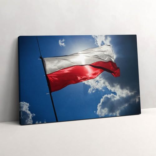 Drapeau polonais tableau photo sur toile premium Wallfluent 60x40
