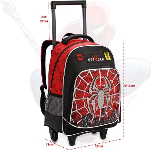 Mochila Rodinha Infantil Lancheira Térmica Estojo Grande Kit Escolar Masculino Feminino Homem Aranha