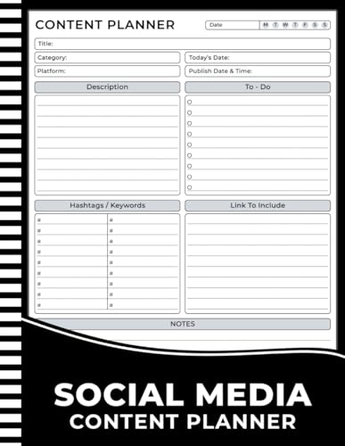 Social Media Content Planner: Simple Organizer Notebook to Plan & Track Your Social Media Content