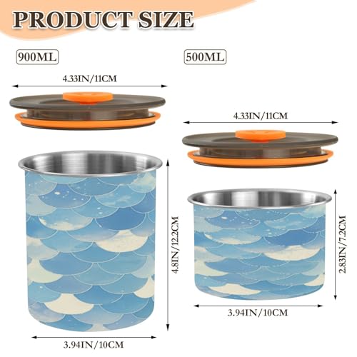Envase de café ATTX 900 ml acero inoxidable azul miniatura 2