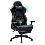 PC Stuhl Ergonomisch Desing:Das ergonomische Rundum Designbietet ganz bequeme Unterstützung für Kopf,Schultern und Taille sehr bequem stützt. PC-Bürostuhl mit Massage-Lendenwirbelstütze,Die Lordosenstütze bietet Ihnen für Ihre Wirbelsäule,entlassen Sie sich den Rückenschmerzen.lindert effektiv die Ermüdung der Lendenwirbelsäule,Um ein optimales Sitzgefühl zu erzielen.Die ausziehbare Fußstütze bringt die beste Fußentspannung,die sich sehr gut für Spiele und Büroruhe eignet.