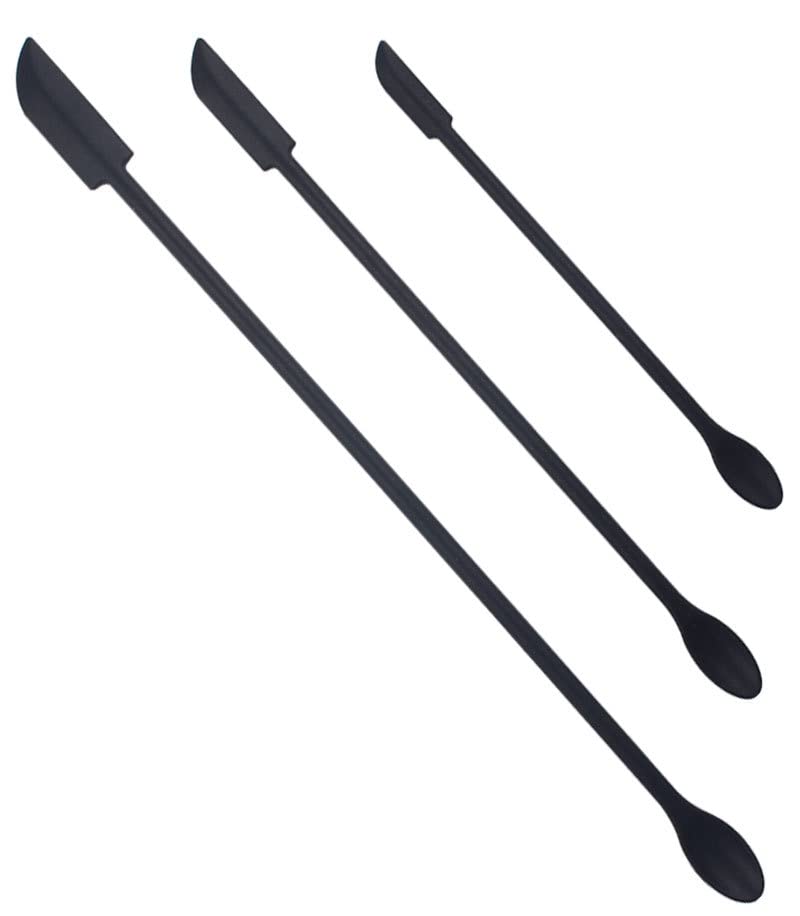 COOLBABY 3 Size Mini Spatula Multicolor MakEUp Spatula Silicone Spatula Last Drop Spatula With Container For Beauty And Kitchen REUsable Color : Black
