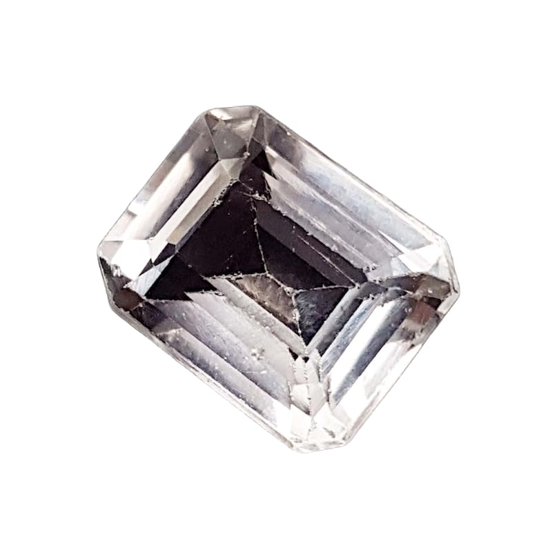 Saphir blanc naturel 14x12x8mm émeraude taillée idéale pour offrir un bijou fait main