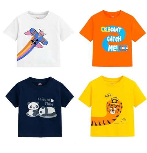 Image of Lush Plush Boys High GSM Cotton Half Sleeve Printed Cotton T-Shirt
