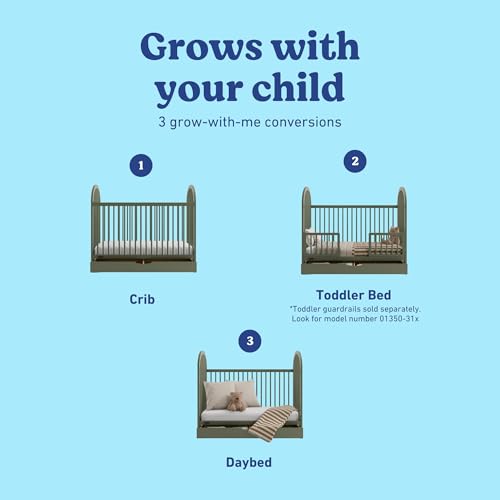 Image of Graco Olivia 3-in-1 Convertible Crib with Drawer - Converts from Baby Crib to Toddler Bed and Daybed, GREENGUARD Gold Certified, Baby Safety Alliance Verified, Easy Assembly (Olive)