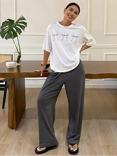 Image of KSHS Printed Round Neck Short Sleeve Nightsuit Set | Pajama Set | Casual Night Dress for Women