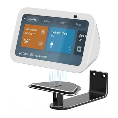 Laivli Wall Mount for Echo Show 5 (3rd Gen), Aluminum Show 5 Stand with Strong Magnetic, Tilt 270 Degrees and Swivel Horizontally for Viewing, Smart Display Stand for Show 5 3rd Generation (Black) Cover