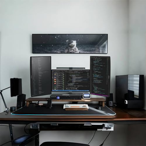 Image of Kado 3-Pack Trio 22 inch Flat Screen 1920x1080 75Hz FHD Computer Monitor | Triple Monitor Setup HDMI Office Gaming Hybrid, VESA Wall Mount Arm Mount Built-in Speakers, Panoramic Display Multi-tasking