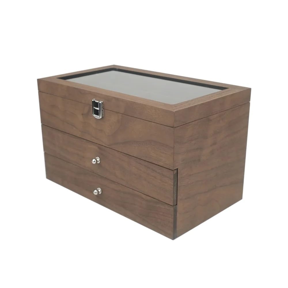 Brillendisplay 18 Grids Sonnenbrille Organizer Box Holz 3 Schicht Gläser Lagerung Schmuck Brillen Vitrine