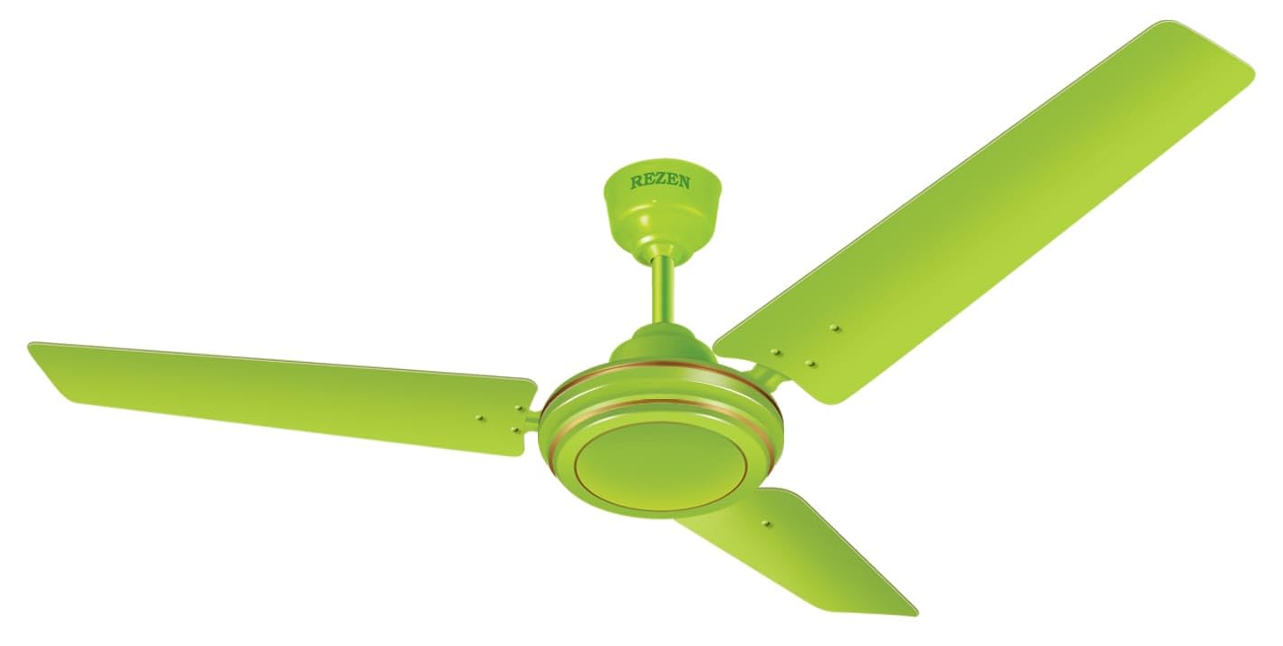 REZEN Celing Fan with Glossy Finish for Home | A.C.Ceiling Fan 1200MM, Lemon Green (AMZ48LEM02)