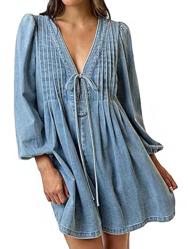 loveimgs Women Denim Jean Romper Overall Shorts Tie...