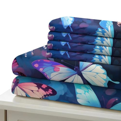 Parure de lit Super King motif papillon impression haute définition 3D