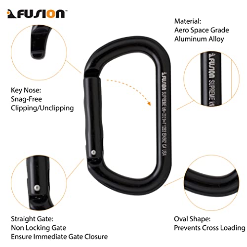 Fusion Climb/ Ace Supreme Ii Aluminum Oval-Shape Carabiner, Black (Fp-9318-3-Stk-Blk) #TOP2