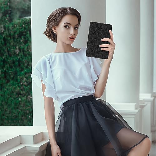 Image of UBORSE Evening Bag Lace Clutch Purse for Women Formal Elegant Envelope Wedding Party Cocktail Crossbody Shoulder Bag