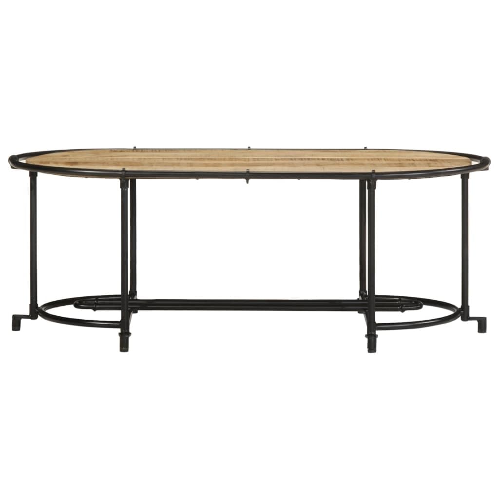 Homgoday Tavolino da caffè 110 x 55 x 40 cm, in legno massello di mango grezzo, tavolino da tè, per soggiorno, sala d'accoglienza degli ospiti, ufficio e corridoio