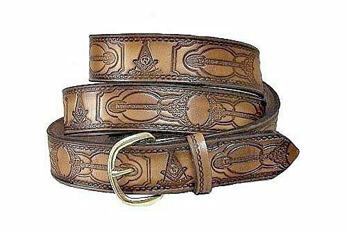 PAST MASTER MASON MASONIC CUSTOM HANDMADE LEATHER BELT 1 1/2