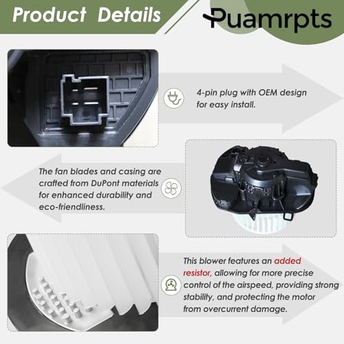 Image of AC Heater Blower Motor with Resistor Assembly - Compatible with Porsche, Volkswagen Vehicles - Cayenne 2011-2018, Touareg 2011-2018, Replace# 7P0820021