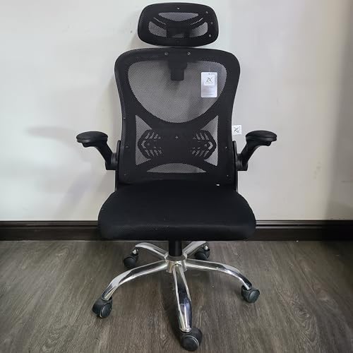 ZENQVOX Office Chair, Office Furniture, Adjustable Height Mesh Back Computer Chair with Lumbar Support - Swivel Rolling Desk Chair for Home Office, Gaming & Work (Black)