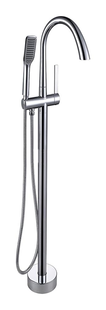 SBCGFY Freestanding Bathtub Faucet With Hand Shower, 360° Swivel Spout Tub Mixer Tap, Black Bronze Shower Mixer Set For Modern Bathrooms,Chrome