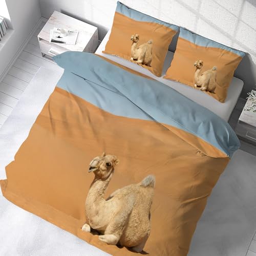 Housse de couette chameau 220x240 en microfibre douce premium - 5