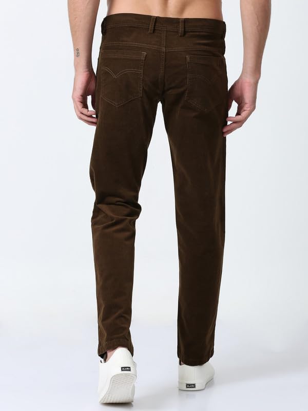 Image of NEVER NEUD Men's Corduroy Trousers | Stylish Straight Fit 4 Pocketed Corduroy Pants for Men | 98% Cotton 2% Elastane | Mid Rise | Comfortable Casual Regular Fit Pants | Button Closure