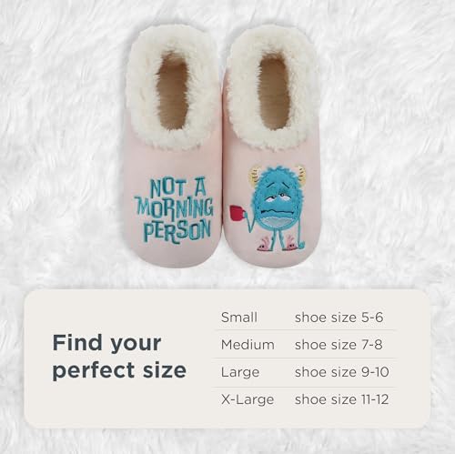 Image of Snoozies Slipper Socks -Funny Quote House Slippers for Women, Non-Slip Fuzzy