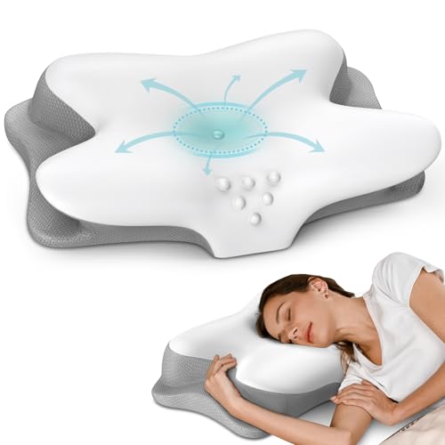 Cervical Neck Pillow for Pain Relief - Ergonomic Side Sleeper Pillow for Sleeping, Contour...