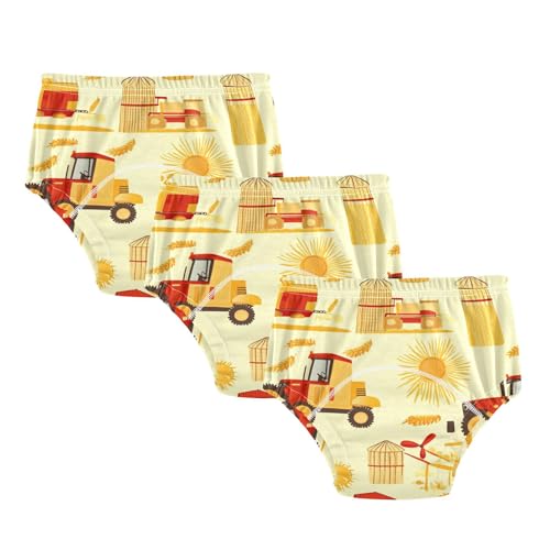 Foiosoh Baby Infant 3 Packs Underwear Potty Training Pants Reusable Overnight Training Underwear for Boys Girls Harvester