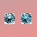 Tiny Birthstone Gemstone Post Stud Earrings in Sterling Silver | Multiple Color Choices & Sizes | Birthday Earrings for Women (3mm, December | Blue Zircon)