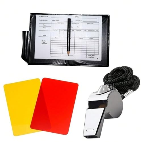 Kit de fútbol con silbato metálico y tarjetas miniatura 1