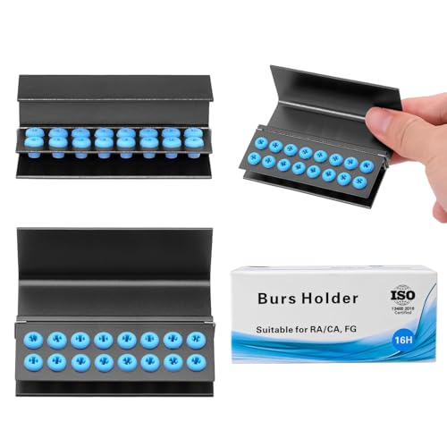 Tankredrug Caixa Endo com suporte de broca de 16 furos USA Stock 3 peças com design de tampa, organizadores de blocos, esterilizador, estojo de liga de alumínio para colocar brocas (preto)