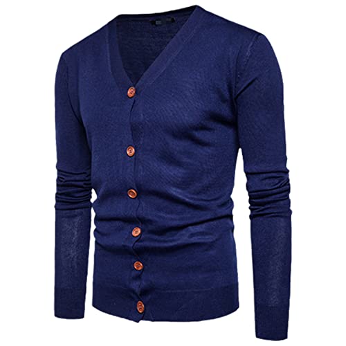 Cardigan pour homme Roquorl bleu marine taille S avec boutons