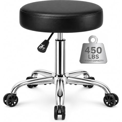 YUNSCEND Heavy Duty Rolling Stool with Wheels 450 lb Capacity
