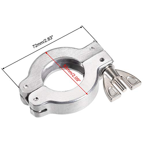 Image of uxcell Aluminum Vacuum Clamp 53mm X 31mm KF25 Single Pin Clamp Wing Nut W Center Ring for Ferrule TC
