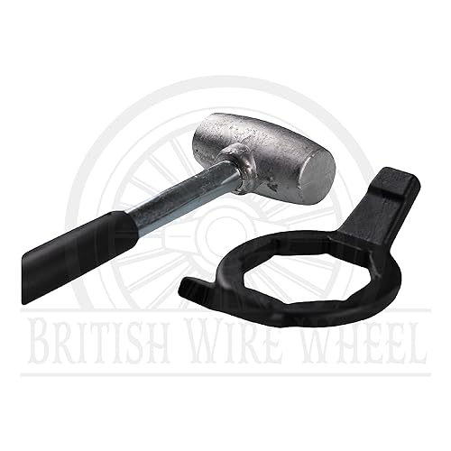 4lb Lead Hammer with 8-sided Hex Wrench Set - Dead Blow Lead Hammer + Hex Wrench are Essential Tools for Lowriders and Cars with Hex Knock-Off Spinner Cap Fitted Wire Wheels