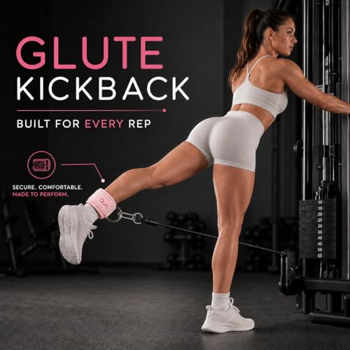 Auri Fit Ankle Strap for Cable Machine - Padded Neoprene Cuff with Stainless Steel D-Ring for Comfort & Support During Glute Kickbacks, Leg Extensions, Hip Abductors & Lower Body Workouts - image 3