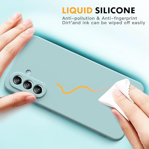 Image of DIZORO Microfiber Candy Cover for Samsung Galaxy M36 5G Full Camera Protection Premium Liquid Silicon Back Case Flexible Bumper Case for Samsung Galaxy m36 5G (Mint)