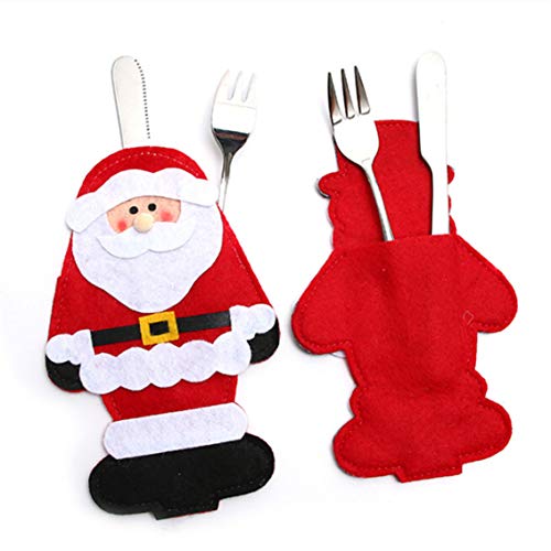HengXingDE Weihnachten Messer und Gabel Set Weihnachten Liefert Messer und Gabel Tasche Weihnachtsmann Besteck Weihnachtsdekoration Lieferungen Cover