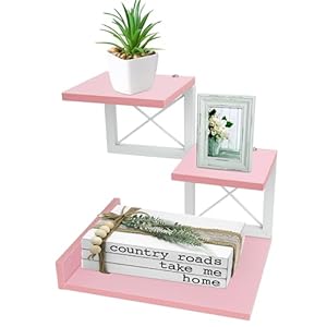 ELITEROO Rosa Schreibtischregal 3-stöckiges Bücherregal