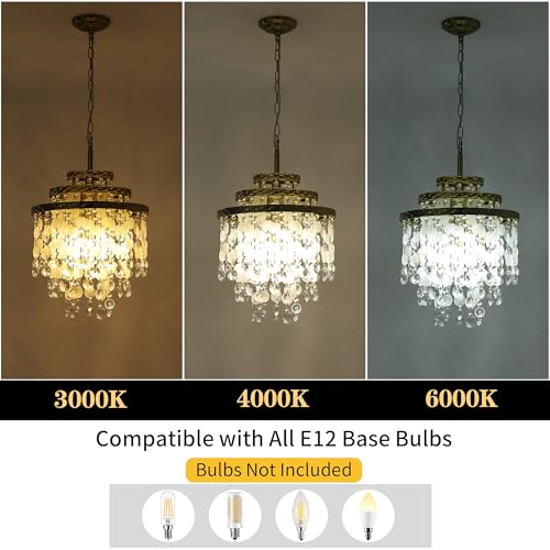 Gjlulqi Capiz Shell Crystal Chandelier Luxury Round Gold Coastal Chandelier with Natural Shells,6-Light Crystal Boho Pendant Light Fixtures for Bedroom, Living Room, Kitchen and Foyer D16 - Image 4