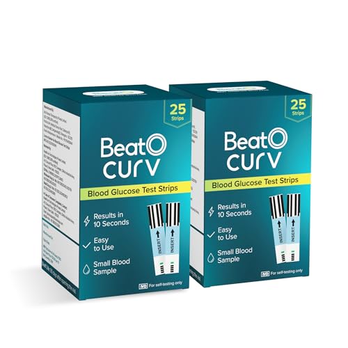 Image of BeatO Curv Glucometer Test Strips for Glucometer Machine | Sugar Test Strips | Blood Glucose Test Strips (50 Foil Test Strips Only)