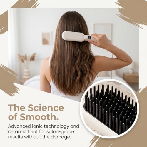 Cepillo alisador de cabello iónico para mujeres miniatura 6