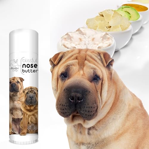 Image of The Blissful Dog Chinese Shar-Pei Nose Butter for Dry, Cracked Skin, Lick-Safe Dog Nose Balm with Moisturizing Shea Butter, Almond, Olive, and Essential Oils, Pet Supplies, Uncented, 0.50 oz.