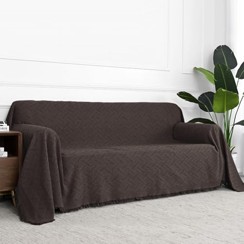 MYSKY-HOME-Chocolate-Sofa-Covers-for-3-Cushion-Couch-Geometrical-Couch-Cover-Living-Room-Sofa-Throws-Sofa-Slipcovers-for-Pets-Kids-XX-Large-91-x-134-Chocolate MYSKY HOME Chocolate Sofa Covers for 3 Cushion Couch Geometrical Couch Cover Living Room Sofa Throws Sofa Slipcovers for Pets Kids XX Large 91 x 134 Chocolate