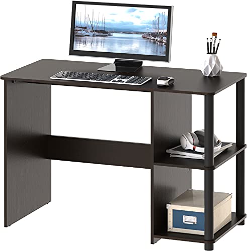 espresso desks - SHW Cyrus Home Office Desk with Shelves, Espresso