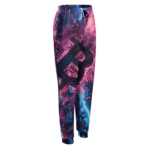 Electric Bitcoin Women's Sweatpants Soft Lounge Joggers Athletic Yoga Pants with Pockets for Workout Running - Image 5