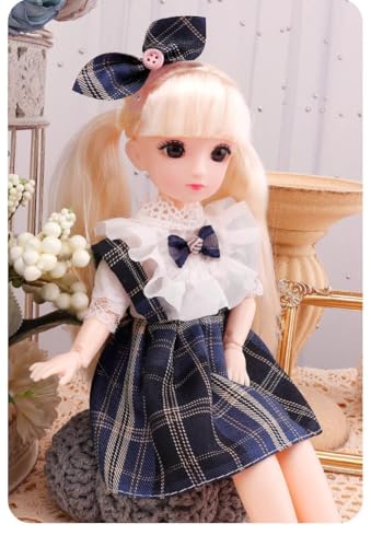 Image of DSR 30 CM Joint Movable Doll for Kids | Sound Playing Toy | Beautiful Frock | Same Color Delivered (M /White Black)