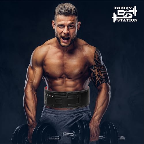 Image of Suede Leather Weight Lifting Belt for Men & Women | Lever Buckle Powerlifting Gym Belt for Back Support | Heavy Duty Workout Belt for Squats, Deadlifts