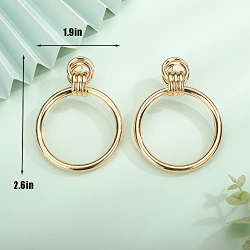 Statement Hoop Earrings for Women Girls Big Dangle Jewelry Daily Earrings3